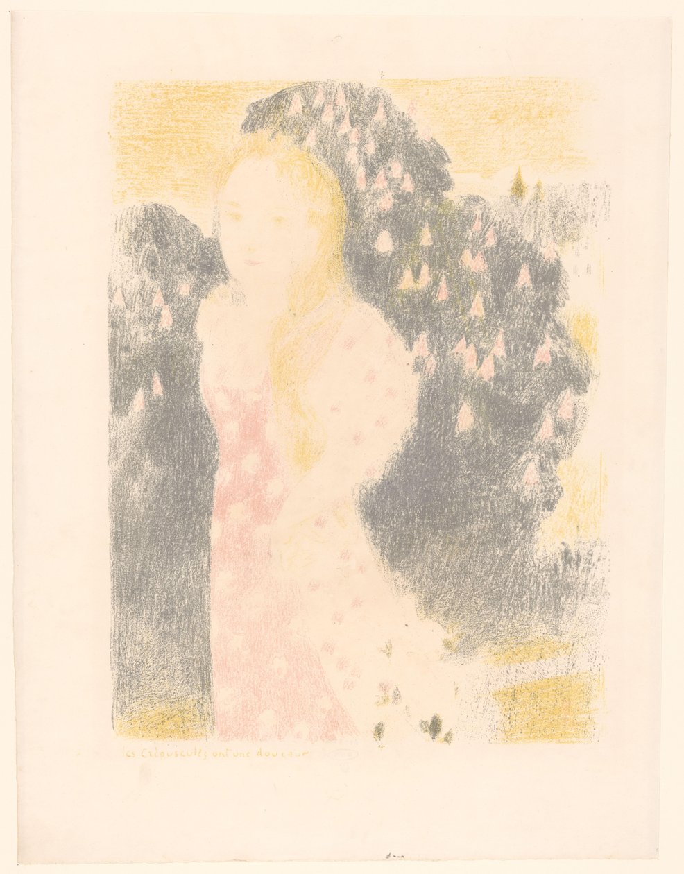 Ragazza davanti a un cespuglio in fiore da Maurice Denis