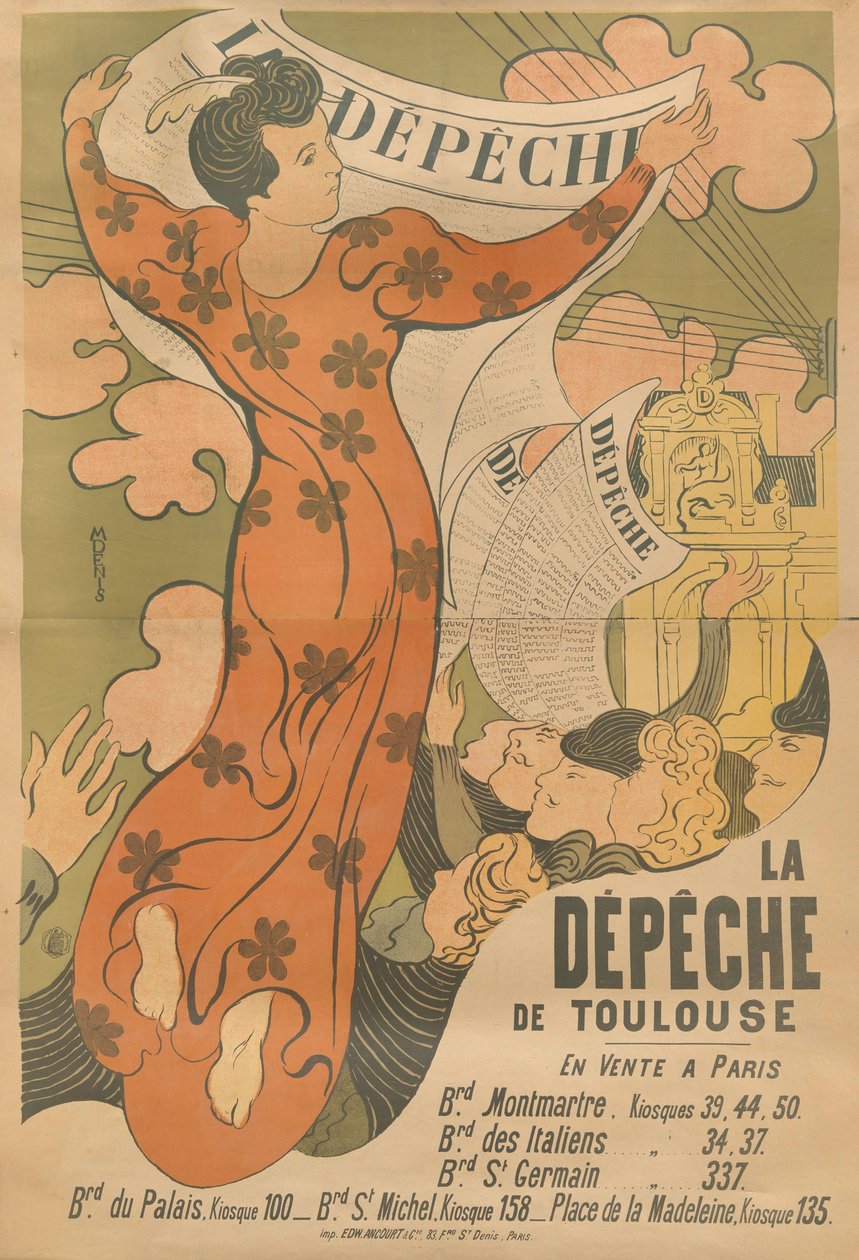 Poster per il giornale La Dépêche de Toulouse, 1892 da Maurice Denis