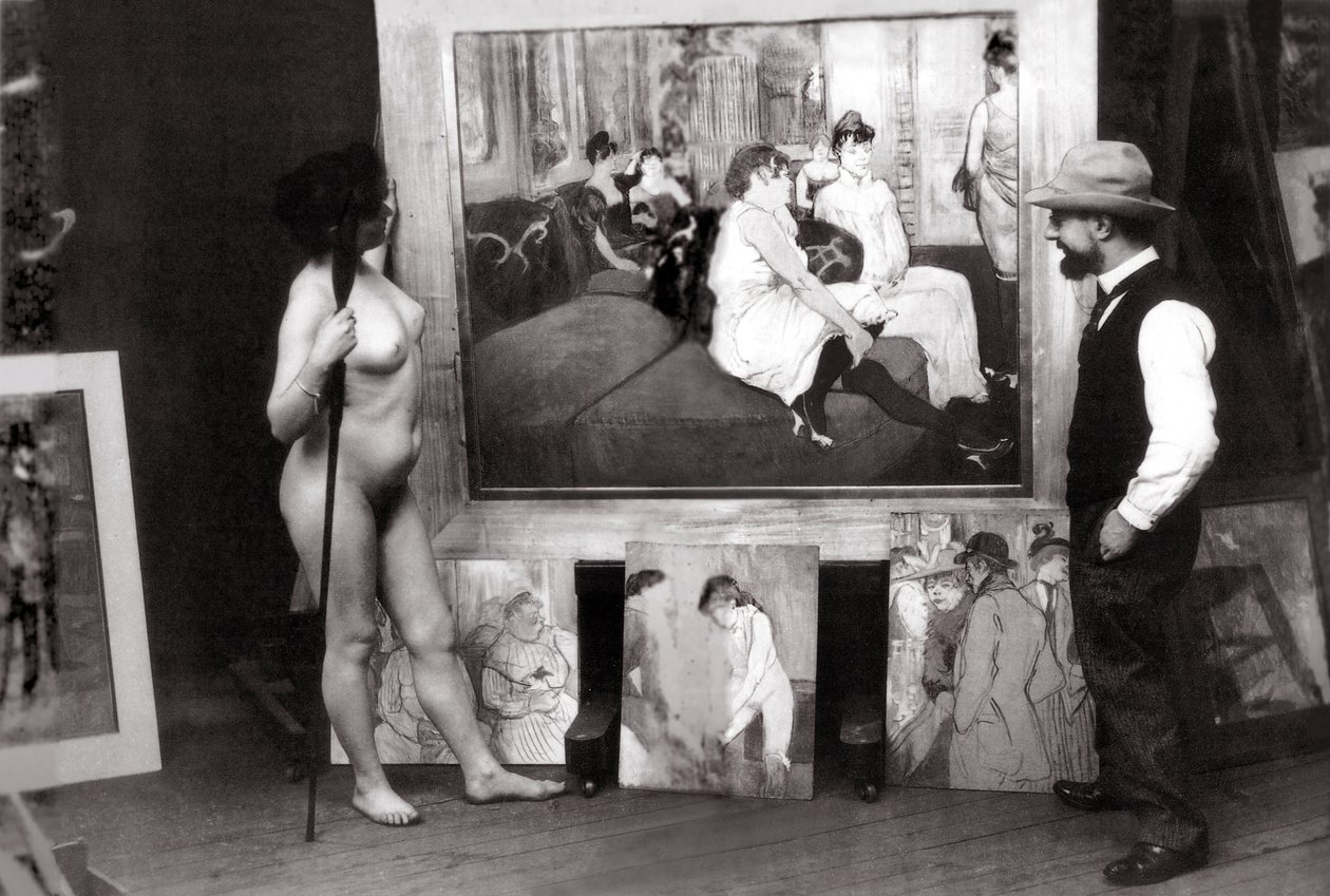 Henri de Toulouse-Lautrec nel suo studio da Maurice Guibert