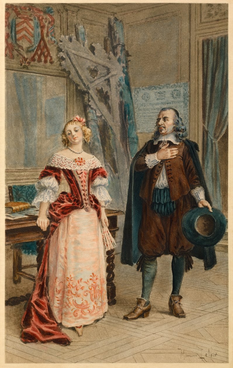 Corneille scrive Pulcherie (illustrazione) da Maurice Leloir