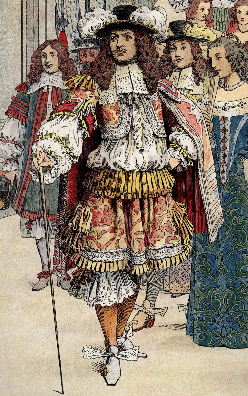 Re di Francia Luigi XIV nel suo castello di Vaux-le-Vicomte da Maurice Leloir