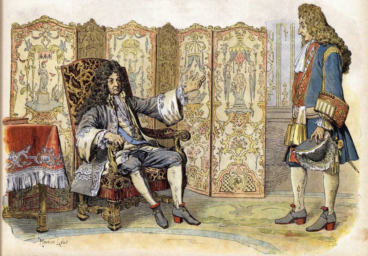 Luigi XIV chiamato il Re Sole nel 1712 da Maurice Leloir