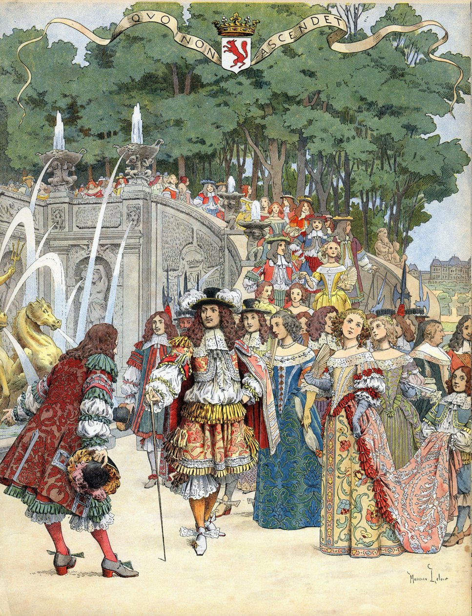 Nicolas Fouquet riceve il re inglese Luigi XIV nel suo castello di Vaux Le Vicomte, Francia, 17 agosto da Maurice Leloir