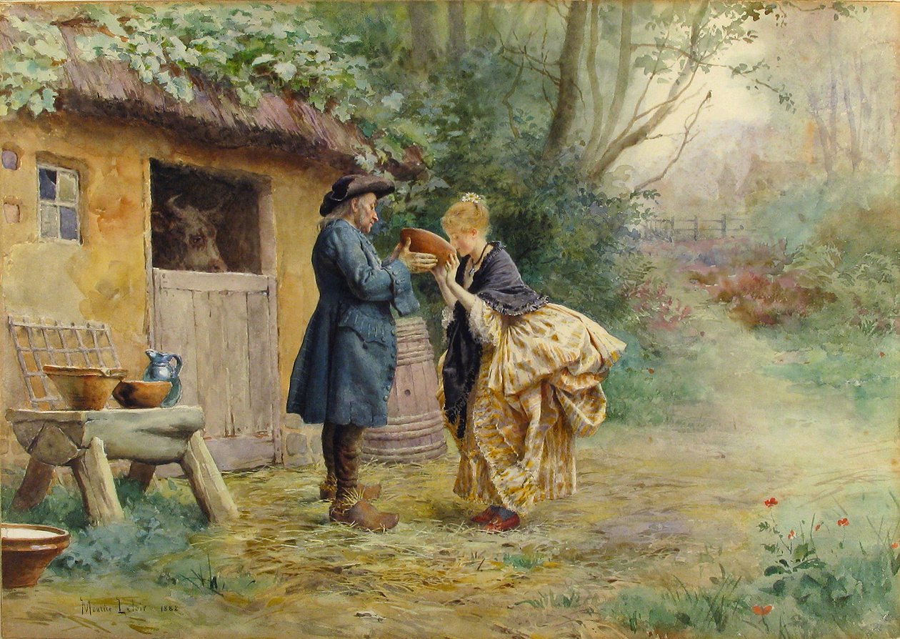 Il bicchiere di latte, 1882 da Maurice Leloir