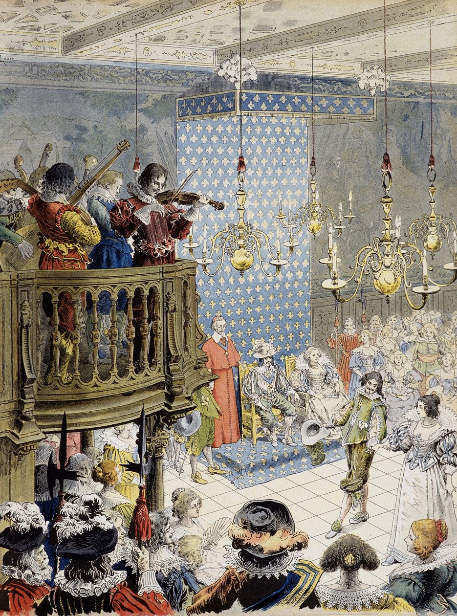 Il ballo a corte (sotto Luigi XIII) - in "Richelieu" di Maurice Leloir. da Maurice Leloir