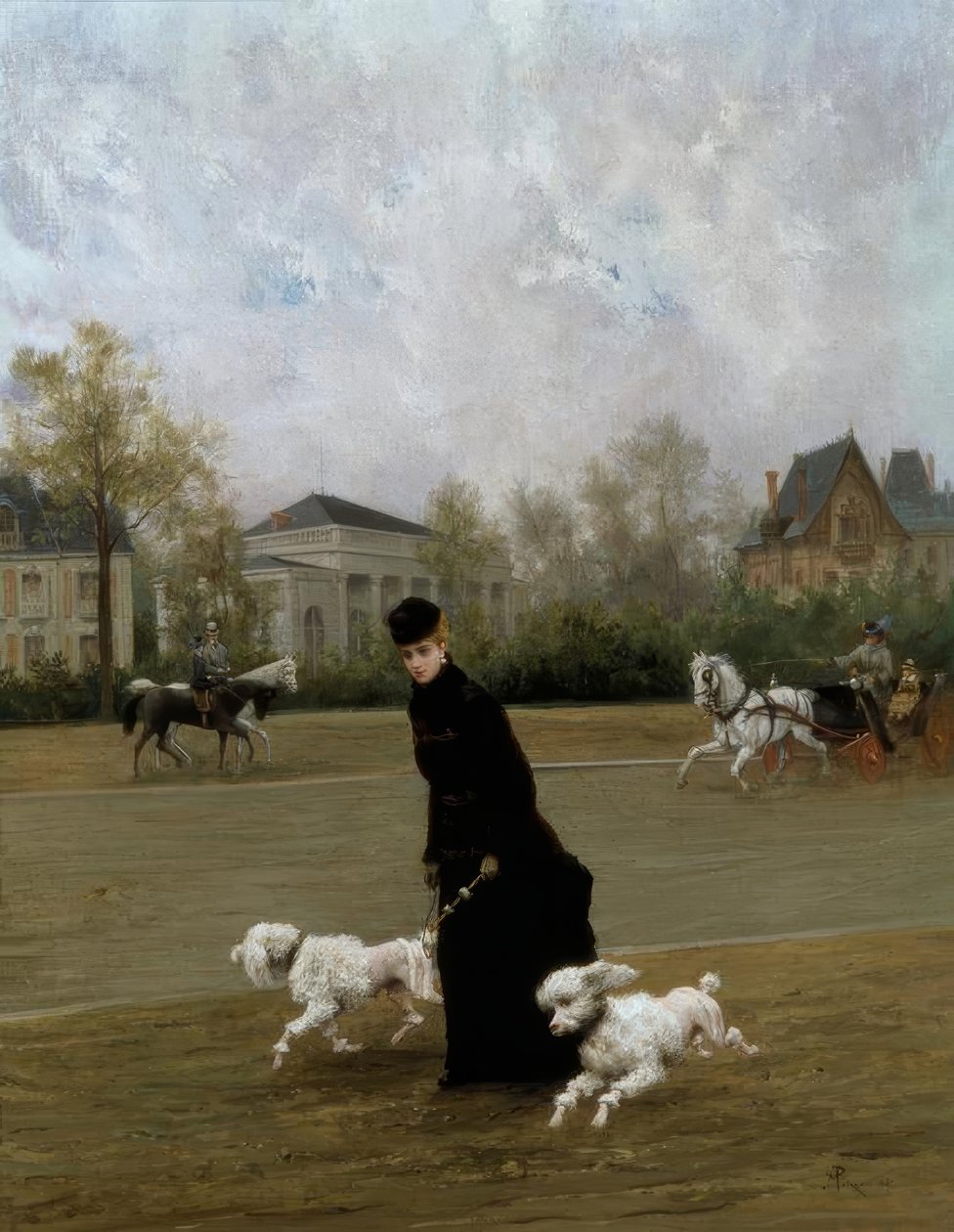 Elegante al Bois de Boulogne, Parigi, 1877 da Maurice Poirson