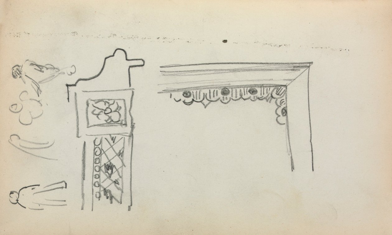 Quaderno di schizzi italiani: Dettagli architettonici e figure (pagina 199) da Maurice Prendergast