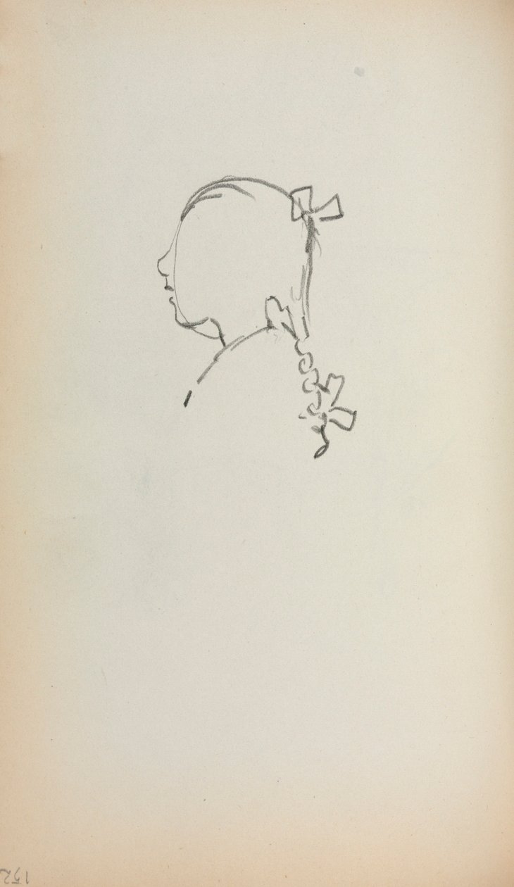 Quaderno degli schizzi italiano: Testa di ragazza di profilo (pagina 152) da Maurice Prendergast