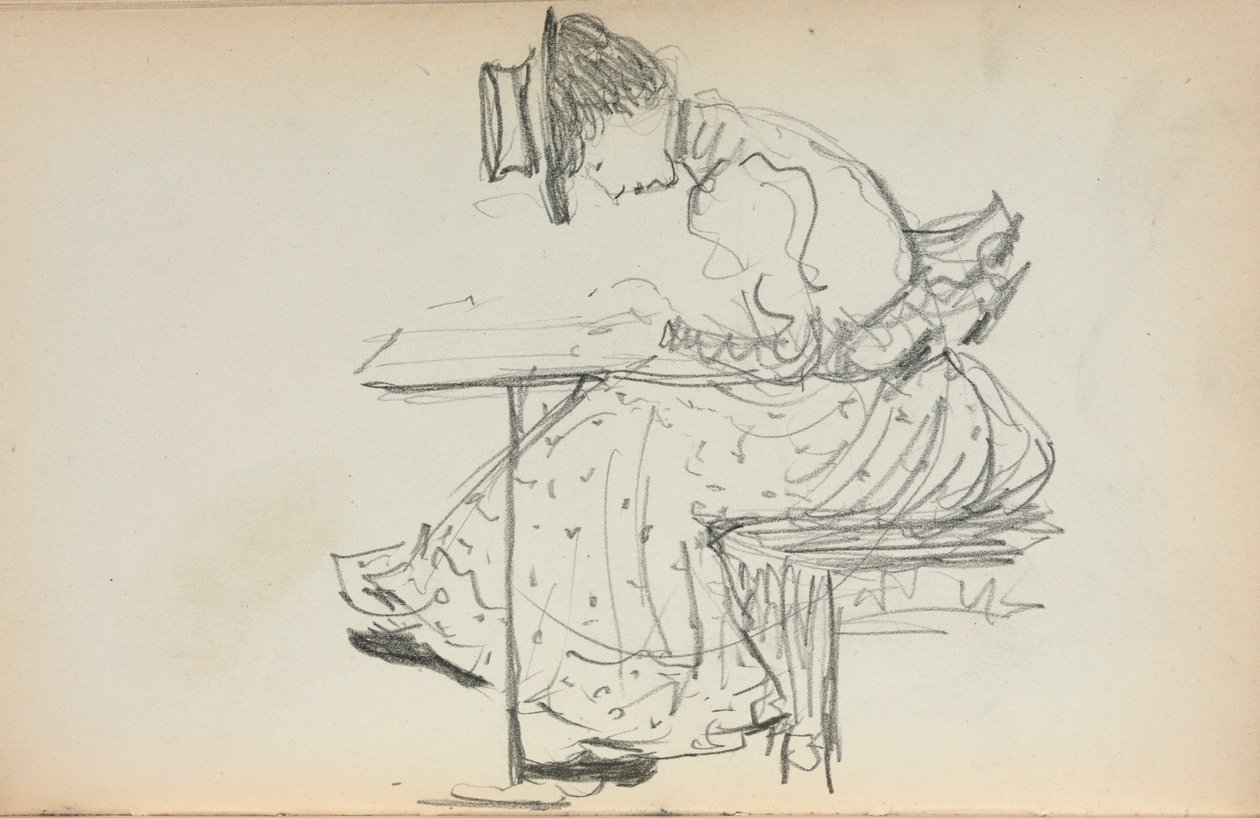 Quaderno degli schizzi italiano: Donna seduta (pagina 107) da Maurice Prendergast