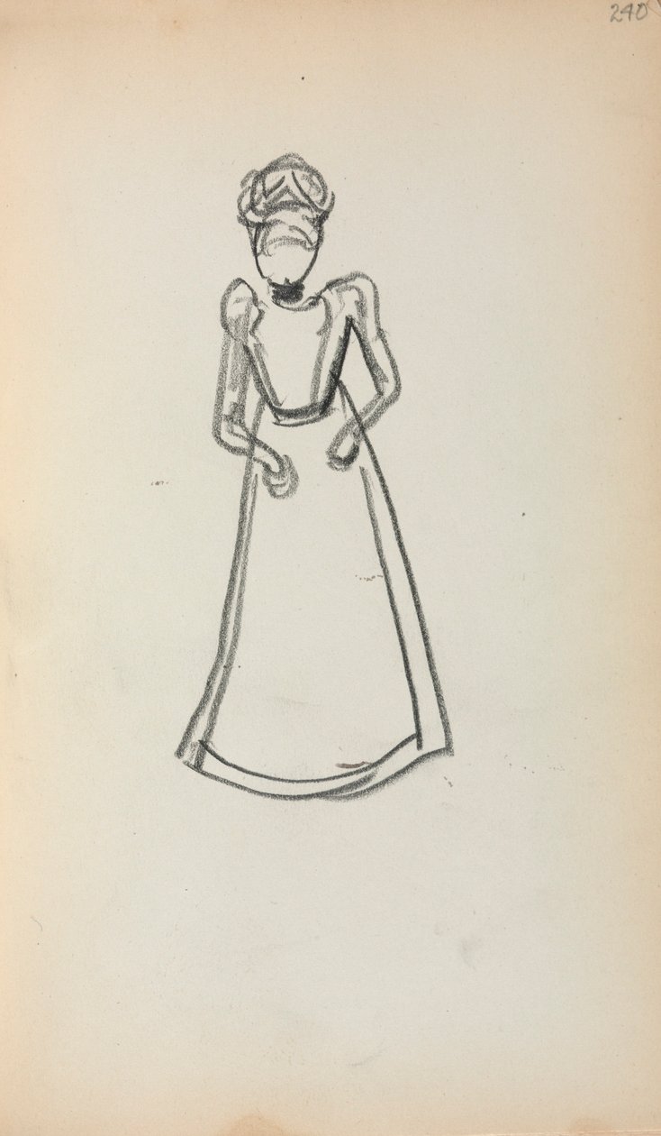 Quaderno degli schizzi italiano: Donna in piedi (pagina 240) da Maurice Prendergast