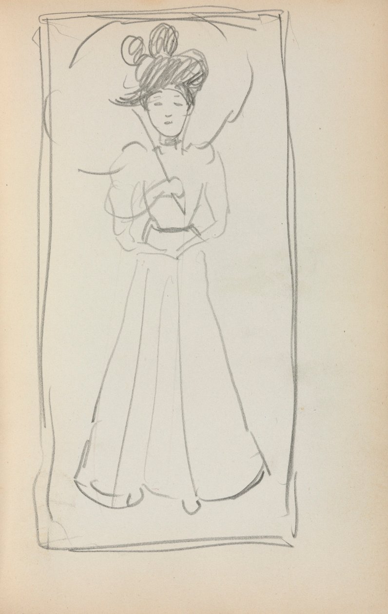 Quaderno degli schizzi italiano: Donna in piedi con ombrellino (pagina 233) da Maurice Prendergast