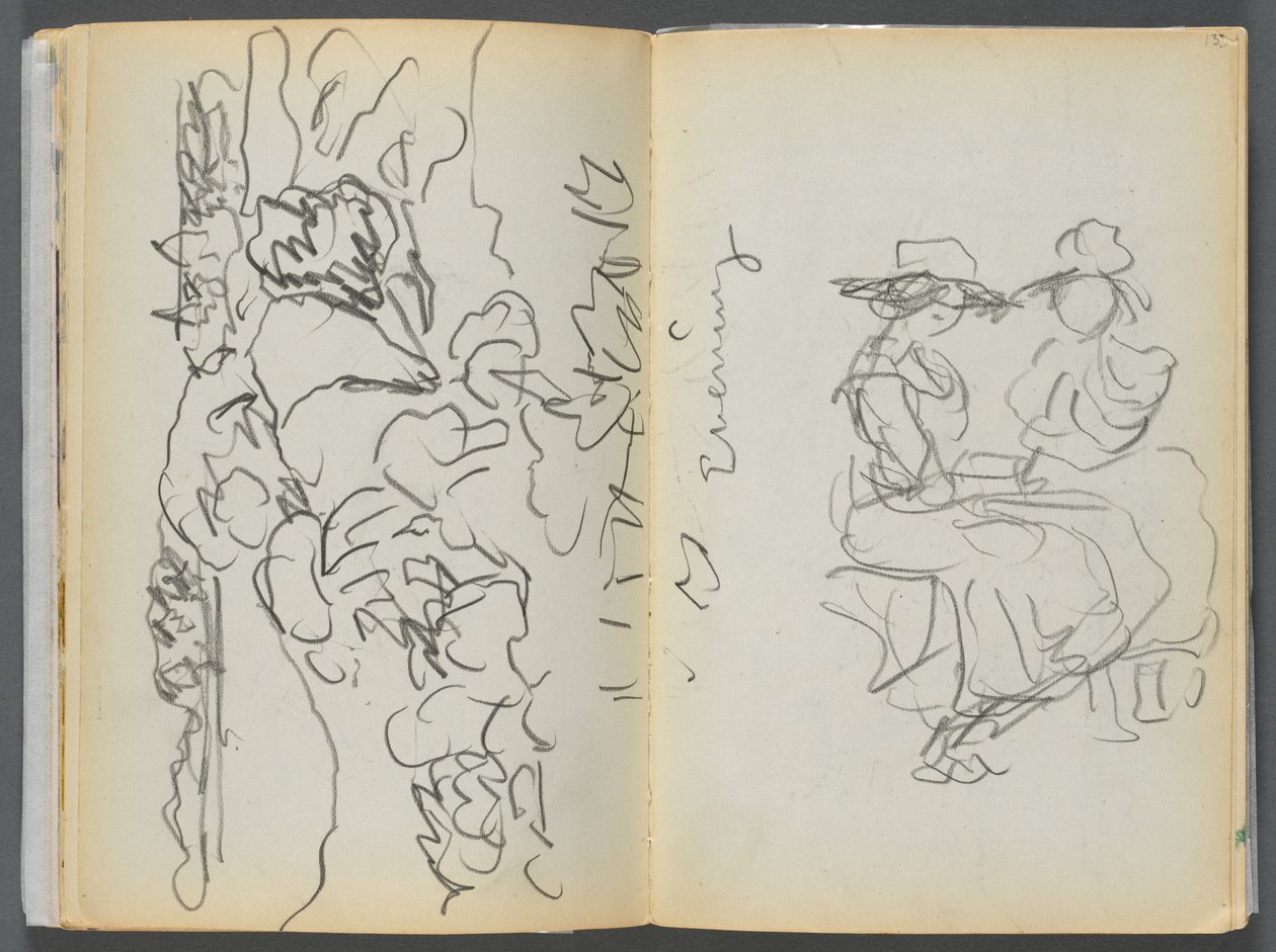 Libro di schizzi - The Granite Shore Hotel, Rockport, pagina 134 e 135: "Sera". da Maurice Prendergast