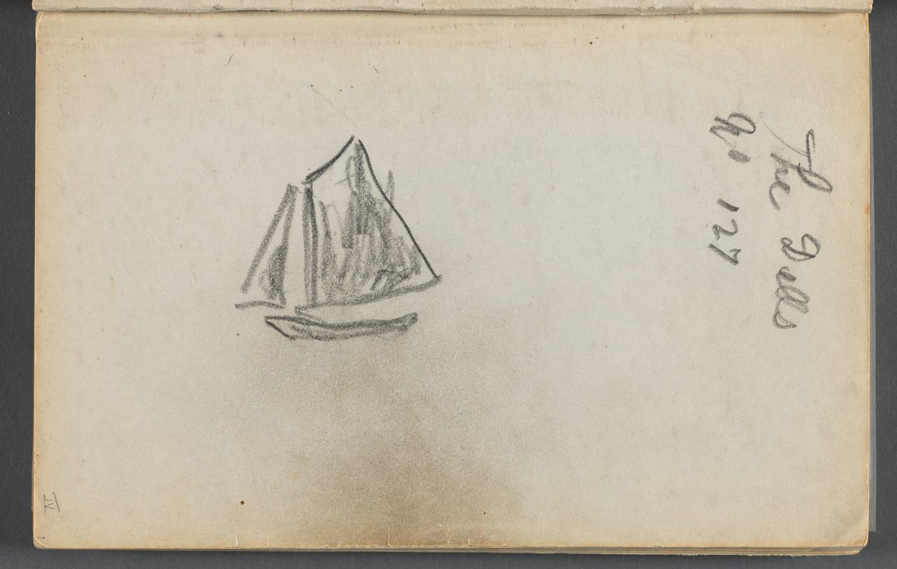 Sketchbook, The Dells, N° 127, pagina 001: Barca a vela "The Dells". da Maurice Prendergast