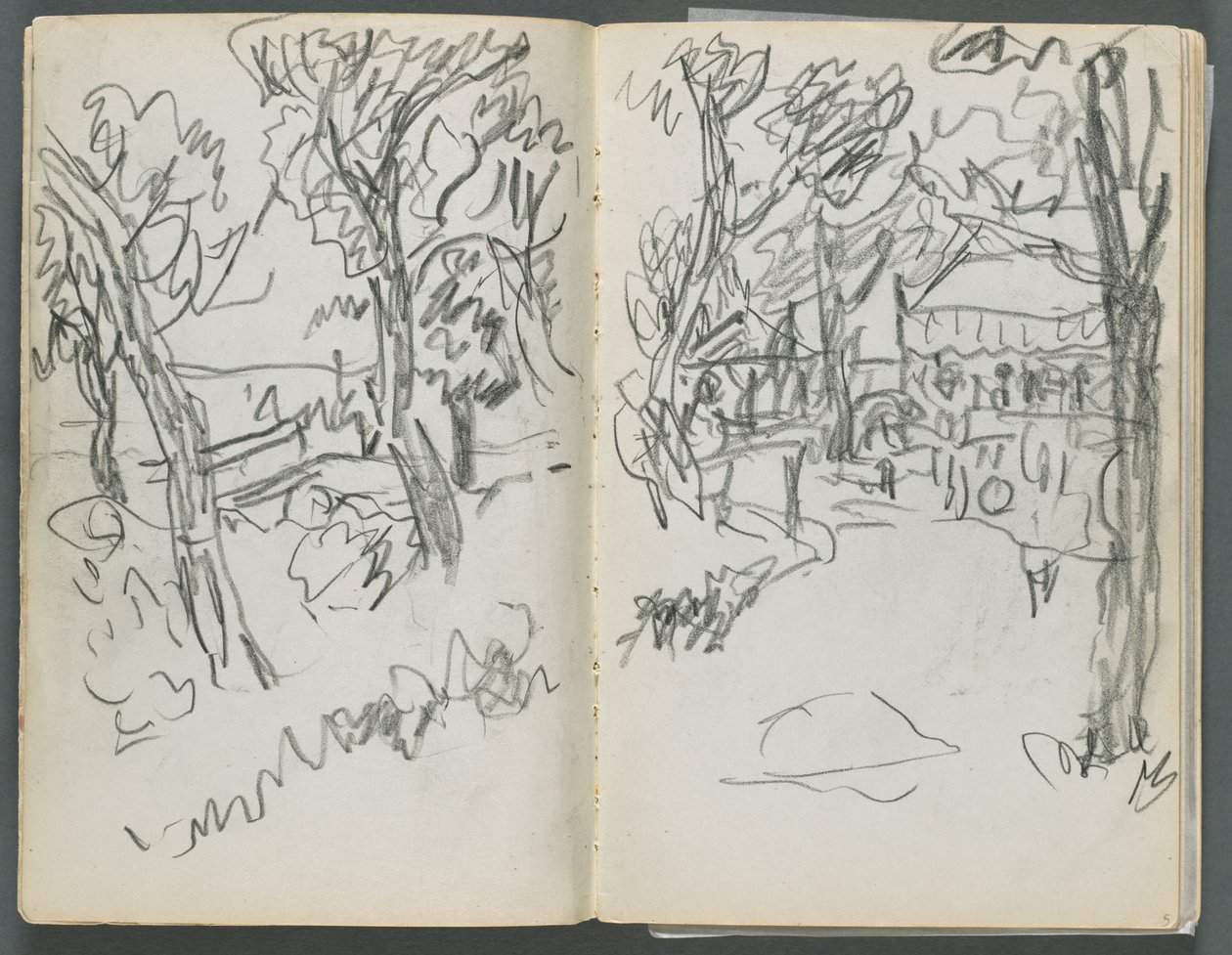 Taccuino di schizzi, The Dells, N° 127, pagina 004 5: Paesaggio da Maurice Prendergast