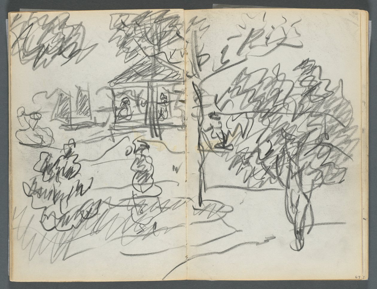 Sketchbook, The Dells, N° 127, pagina 066 e 67: Paesaggio da Maurice Prendergast