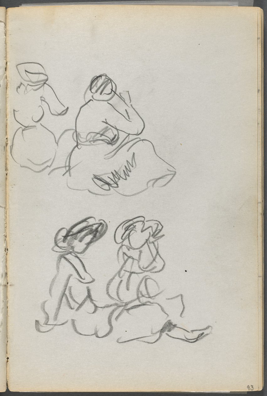 Sketchbook, The Dells, N° 127, pagina 093: Figure sedute da Maurice Prendergast