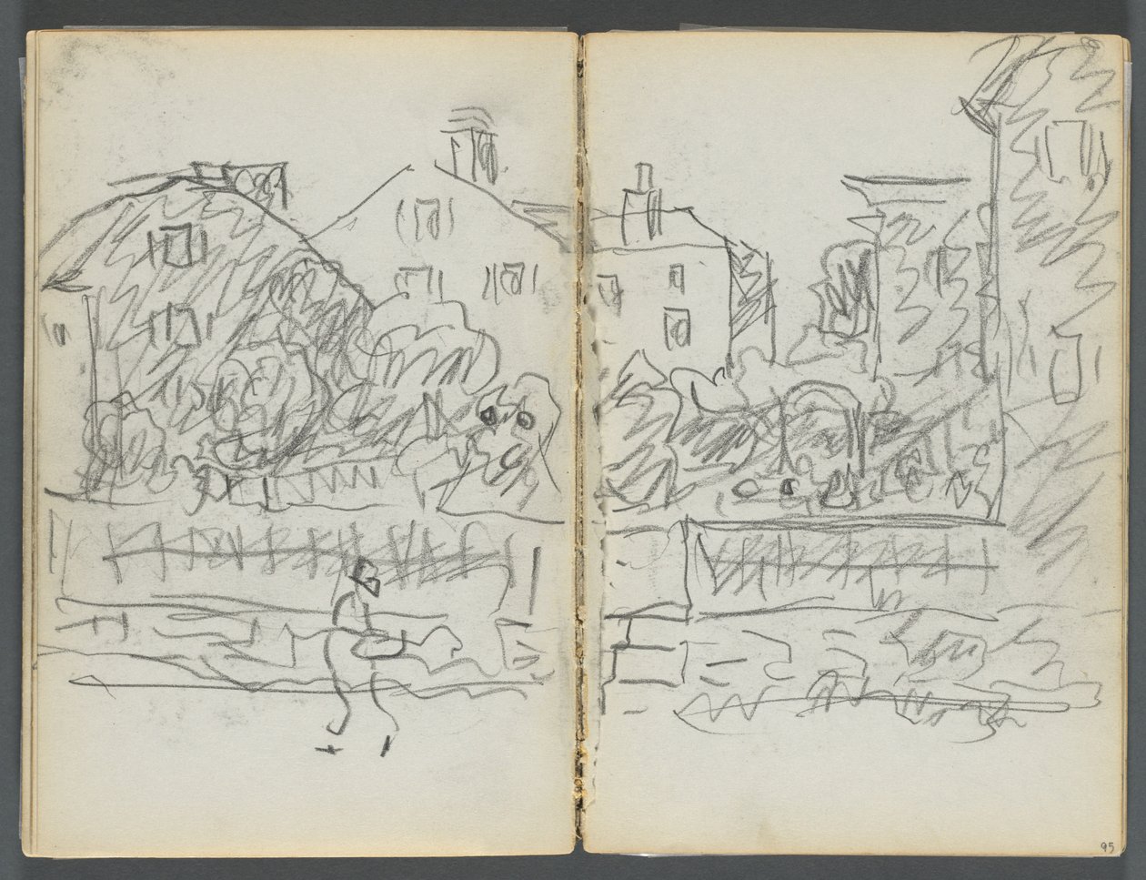 Taccuino degli schizzi, The Dells, N° 127, pagina 094 e 95: Via del Villaggio da Maurice Prendergast