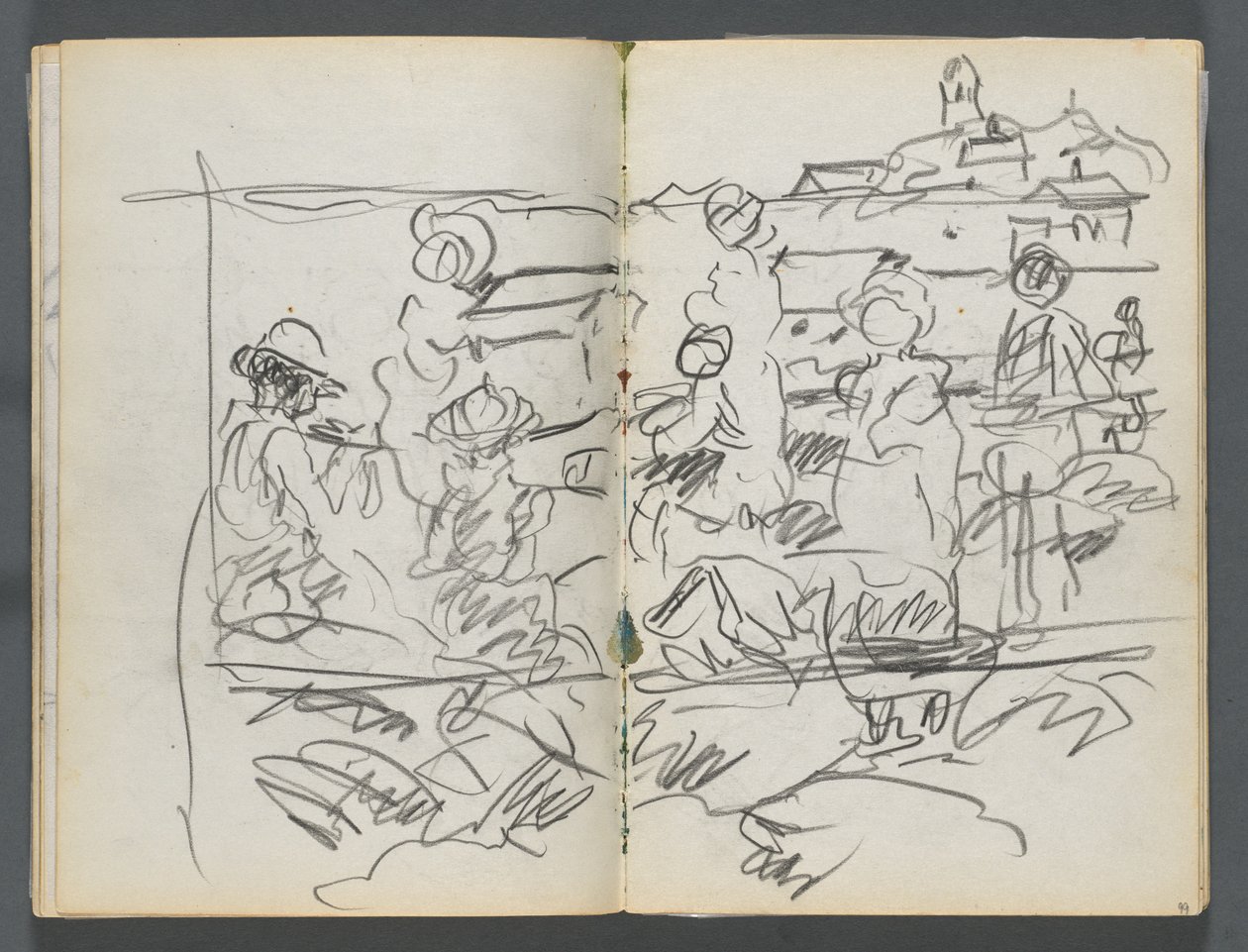 Sketchbook, The Dells, N° 127, pagina 098 e 99: Figure in un paesaggio da Maurice Prendergast