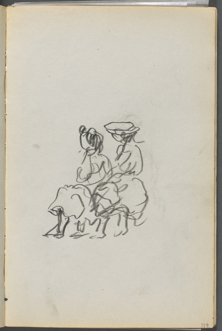 Sketchbook, The Dells, N° 127, pagina 119: Due figure sedute da Maurice Prendergast