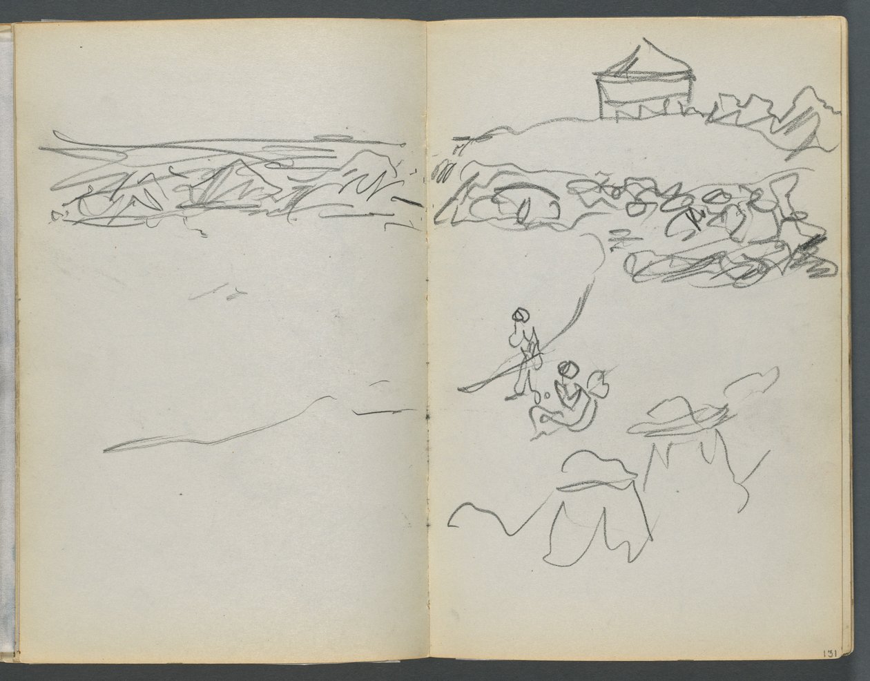 Sketchbook, The Dells, N° 127, pagina 130 e 131: Vista costiera da Maurice Prendergast