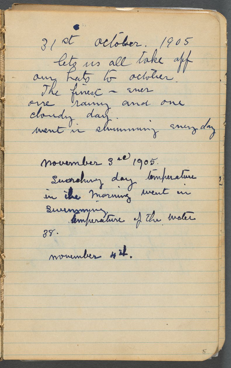 Quaderno degli schizzi, pagina 005: Note da Maurice Prendergast