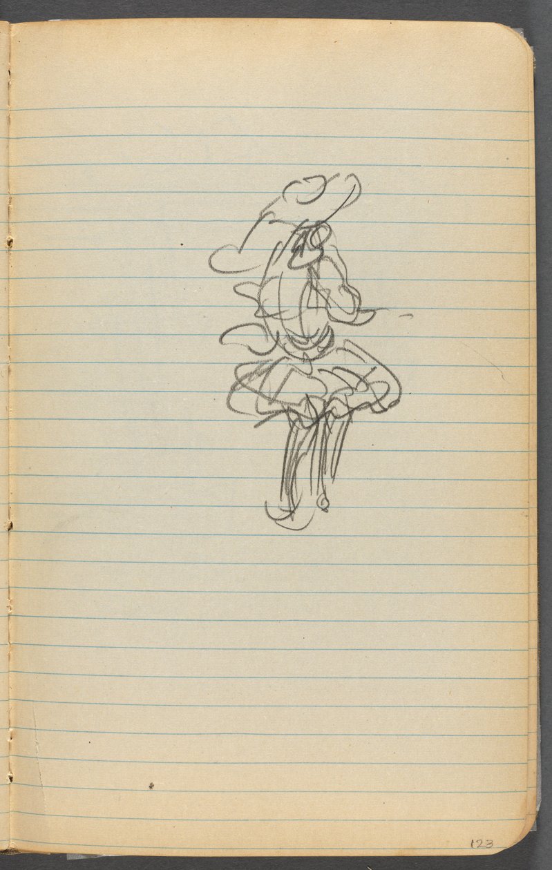 Quaderno di schizzi, pagina 123: Figura femminile da Maurice Prendergast