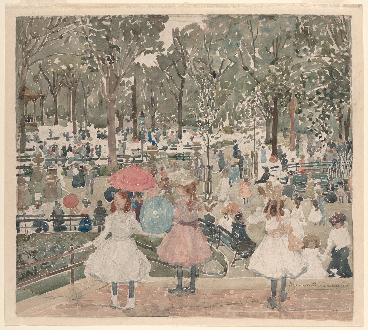 Il Mall, Central Park da Maurice Brazil Prendergast