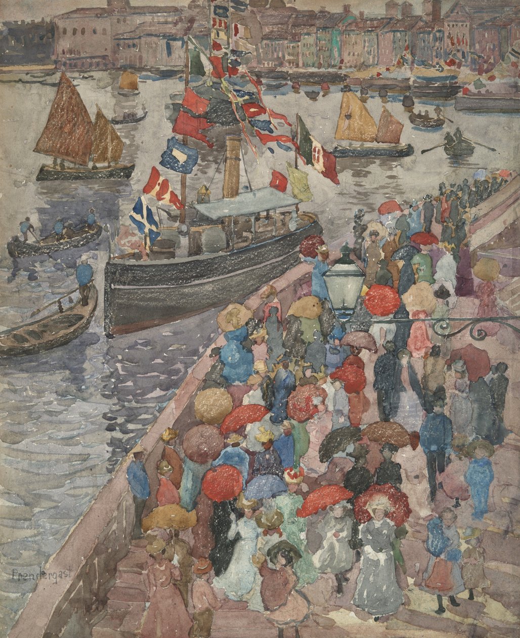 Il molo, Venezia (recto); Venetia Marina (verso) da Maurice Prendergast