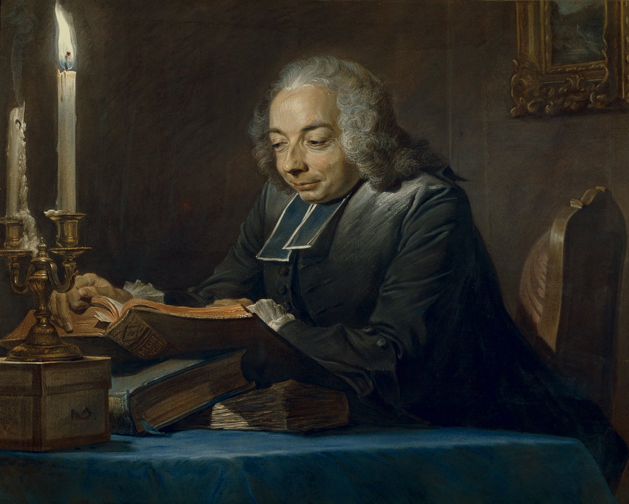 Abate Jean-Jacques Huber, 1742 da Maurice Quentin de La Tour