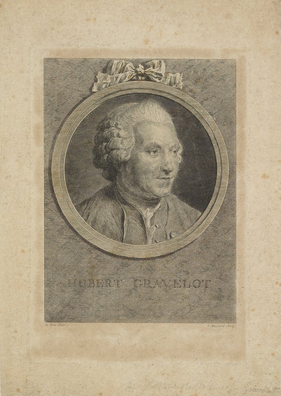 Hubert Gravelot, inciso da Jean Massard il Vecchio da Maurice Quentin de La Tour