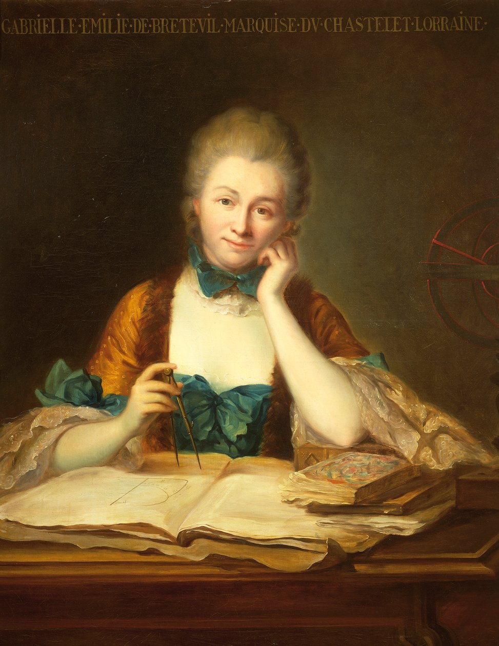 Ritratto di Gabrielle Emilie Le Tonnelier de Breteuil, Marchesa di Chatelet da Maurice Quentin de La Tour