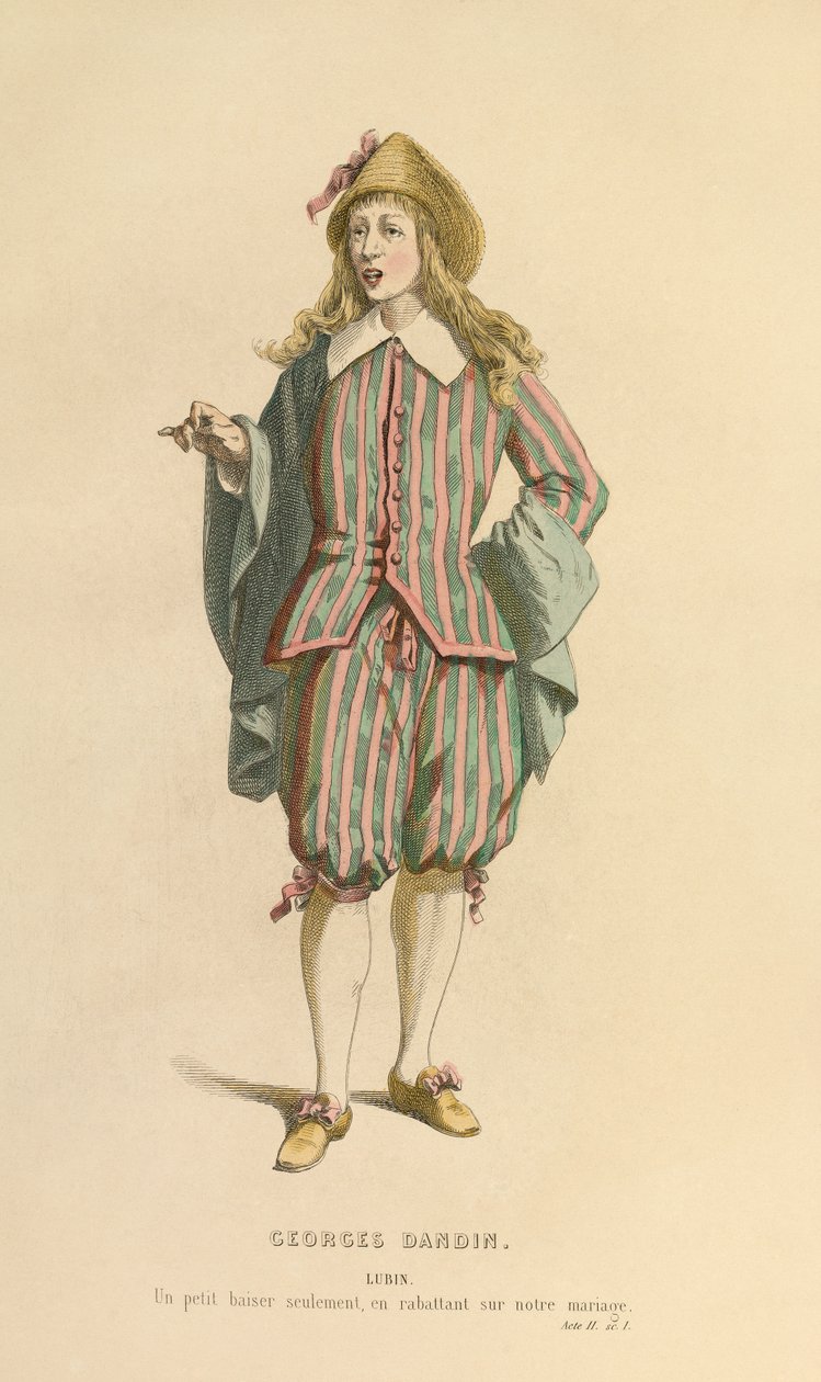 Costume per il ruolo di Lubin, 1868 circa (incisione) da Maurice Sand