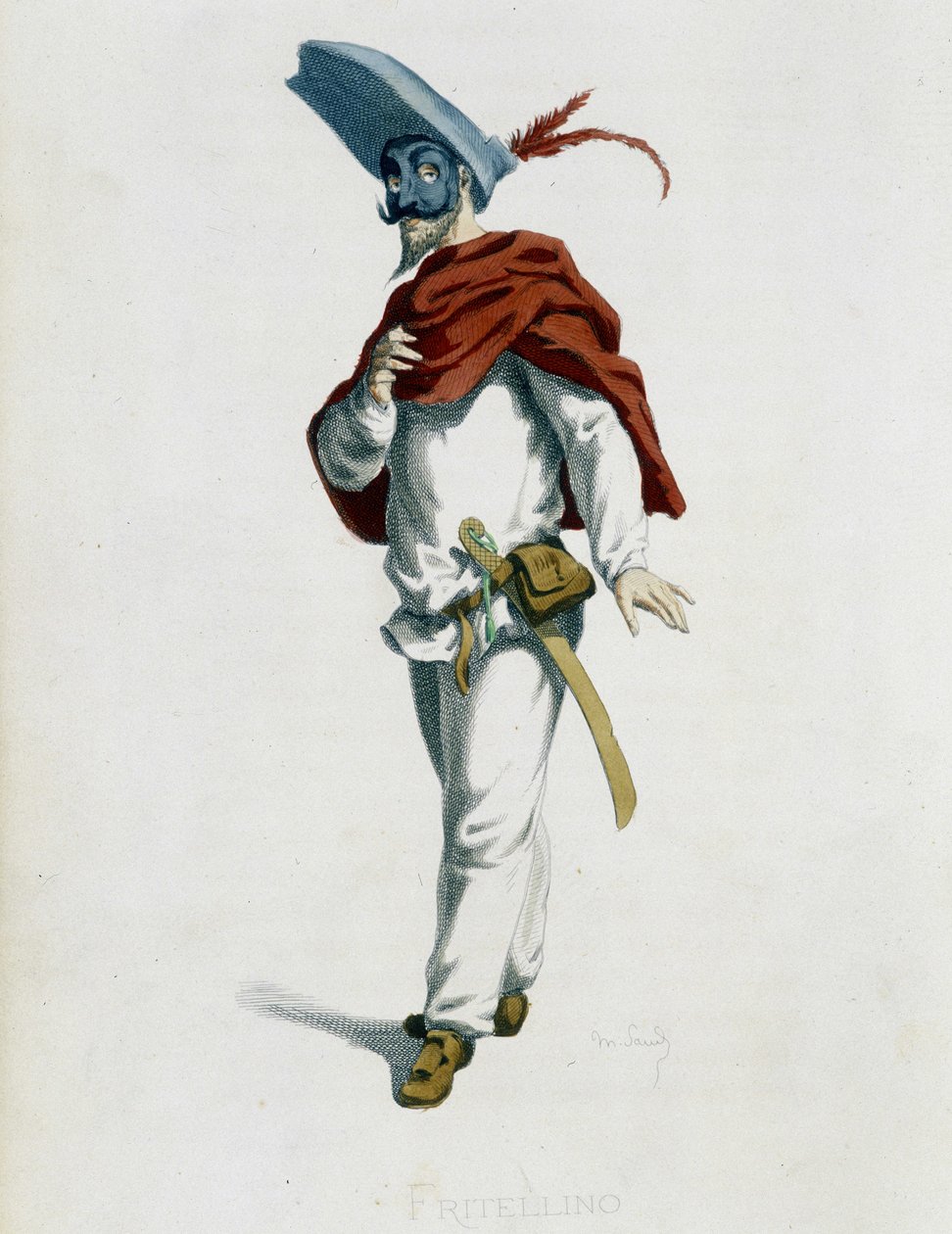 Fritellino da "Masques et bouffons" (commedia italiana), testo e disegni di Maurice Sand, incisioni di A. Manceau, prefazione di Georges Sand, Parigi, Michel Lévy Frères da Maurice Sand