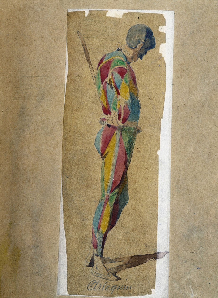 Arlecchino, da "Masques et bouffons" (commedia italiana), testo e disegni di Maurice Sand, incisioni di A. Manceau, prefazione di Georges Sand da Maurice Sand