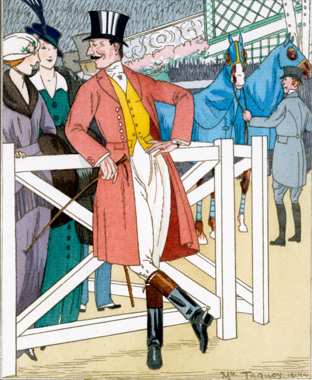 "Gazette du Bon Ton": No. 4, Les Propos Desobligeants, tenuta per il Concours Hippique da Maurice Taquoy