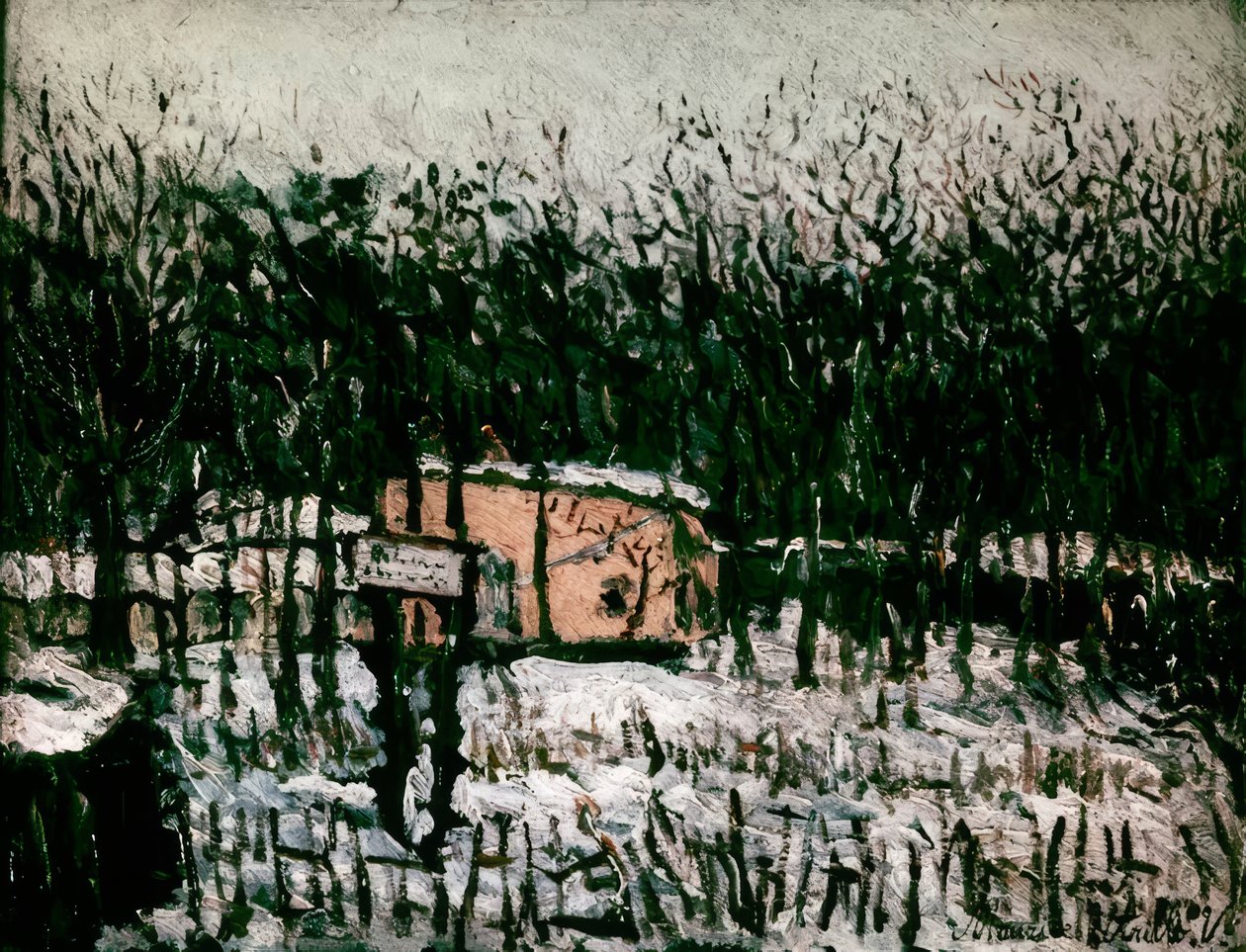 La Butte Pinson innevata da Maurice Utrillo