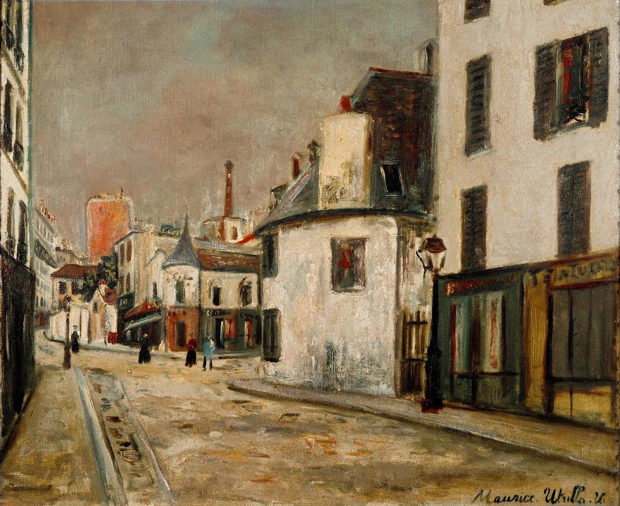 La rue de Mont Cenis nel quartiere Montmartre a Parigi da Maurice Utrillo