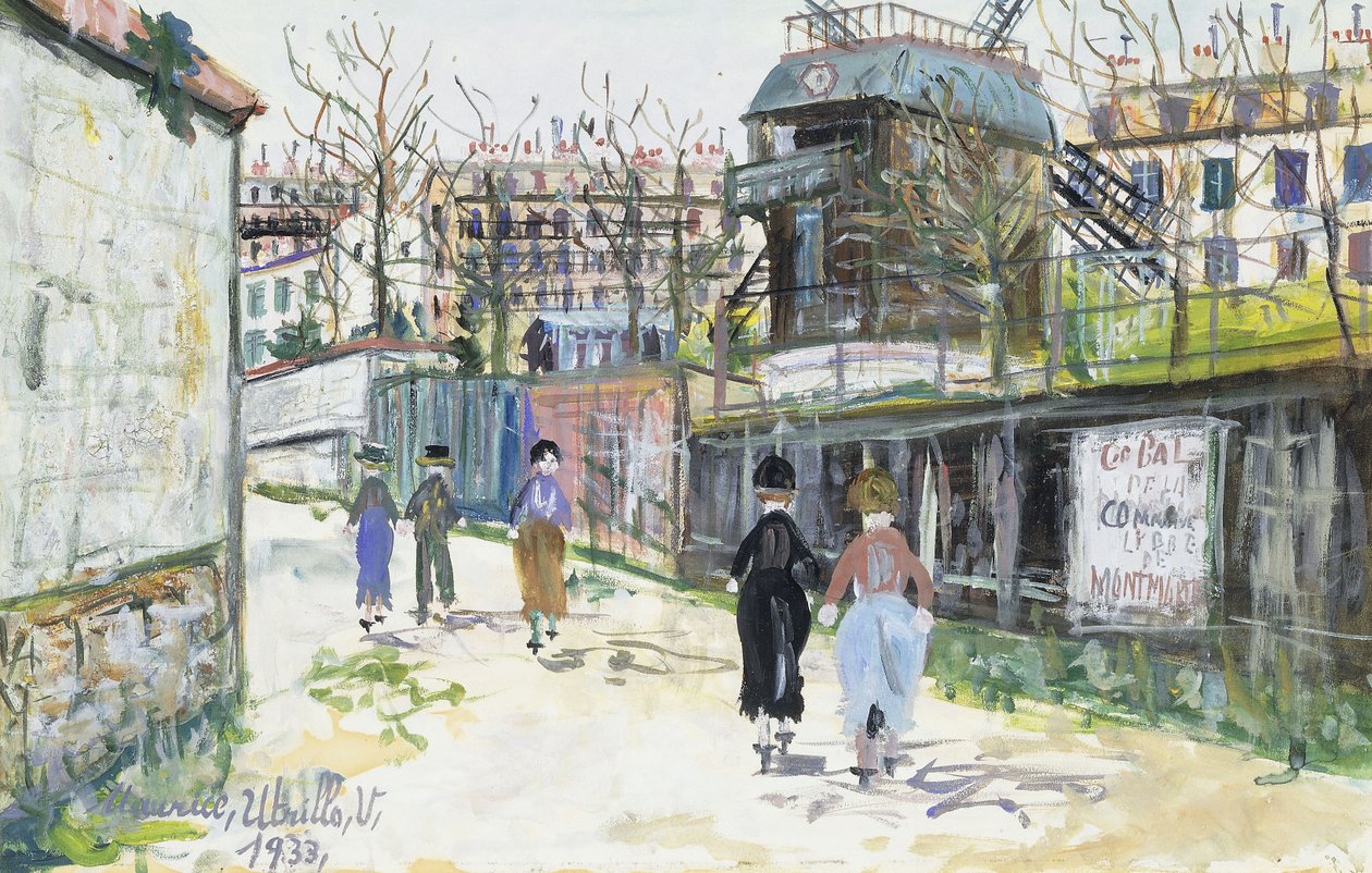 Il Moulin de la Galette, Montmartre da Maurice Utrillo