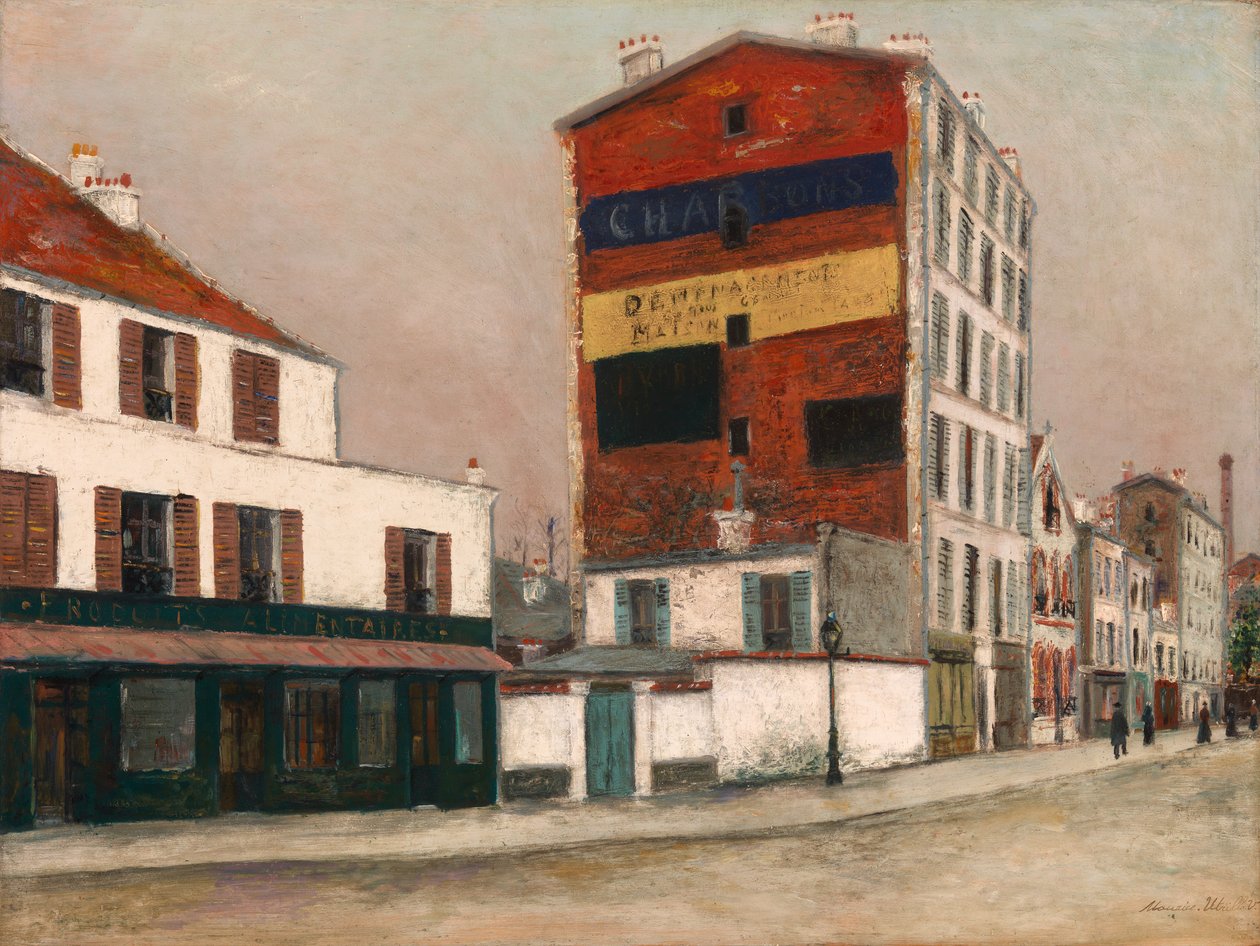 Il muro rosso, Boulevard de la Chapelle, 1910 circa (olio su tavola) da Maurice Utrillo