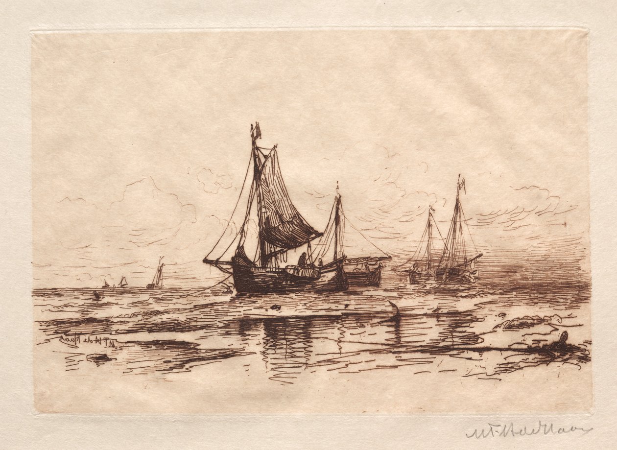 Barche da Pesca sulla Spiaggia di Scheveningen da Maurits Frederik Hendrik De Haas