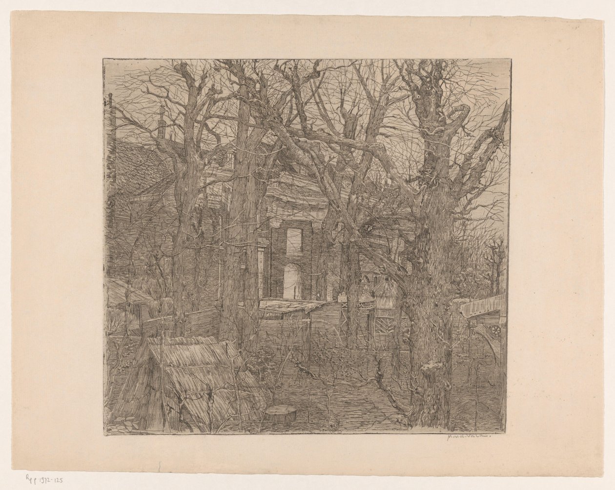 Bomen rond een huis da Maurits van der Valk (signed by artist)