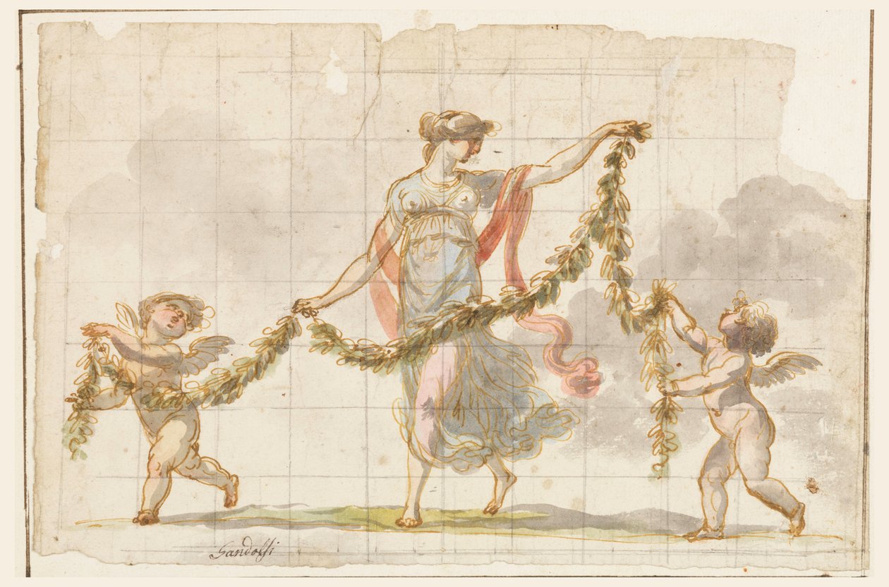 Disegno, pittura murale, 1820 ca. da Mauro Gandolfi
