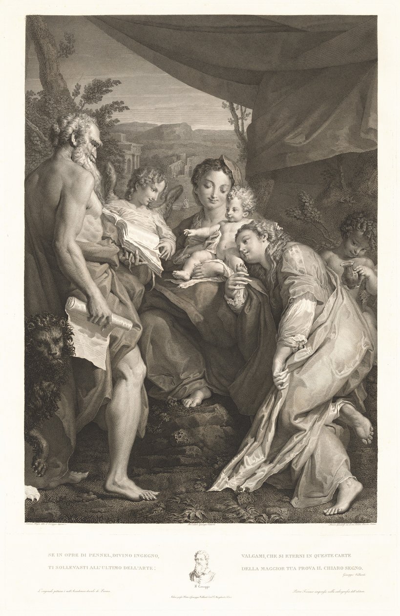 Vergine con Bambino con i santi Girolamo e Caterina e un angelo da Mauro Gandolfi, after Correggio
