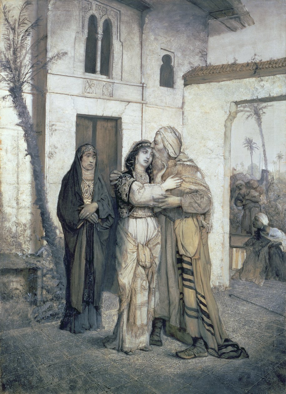 Nathan accolto da Rachel, 1876 da Maurycy Gottlieb