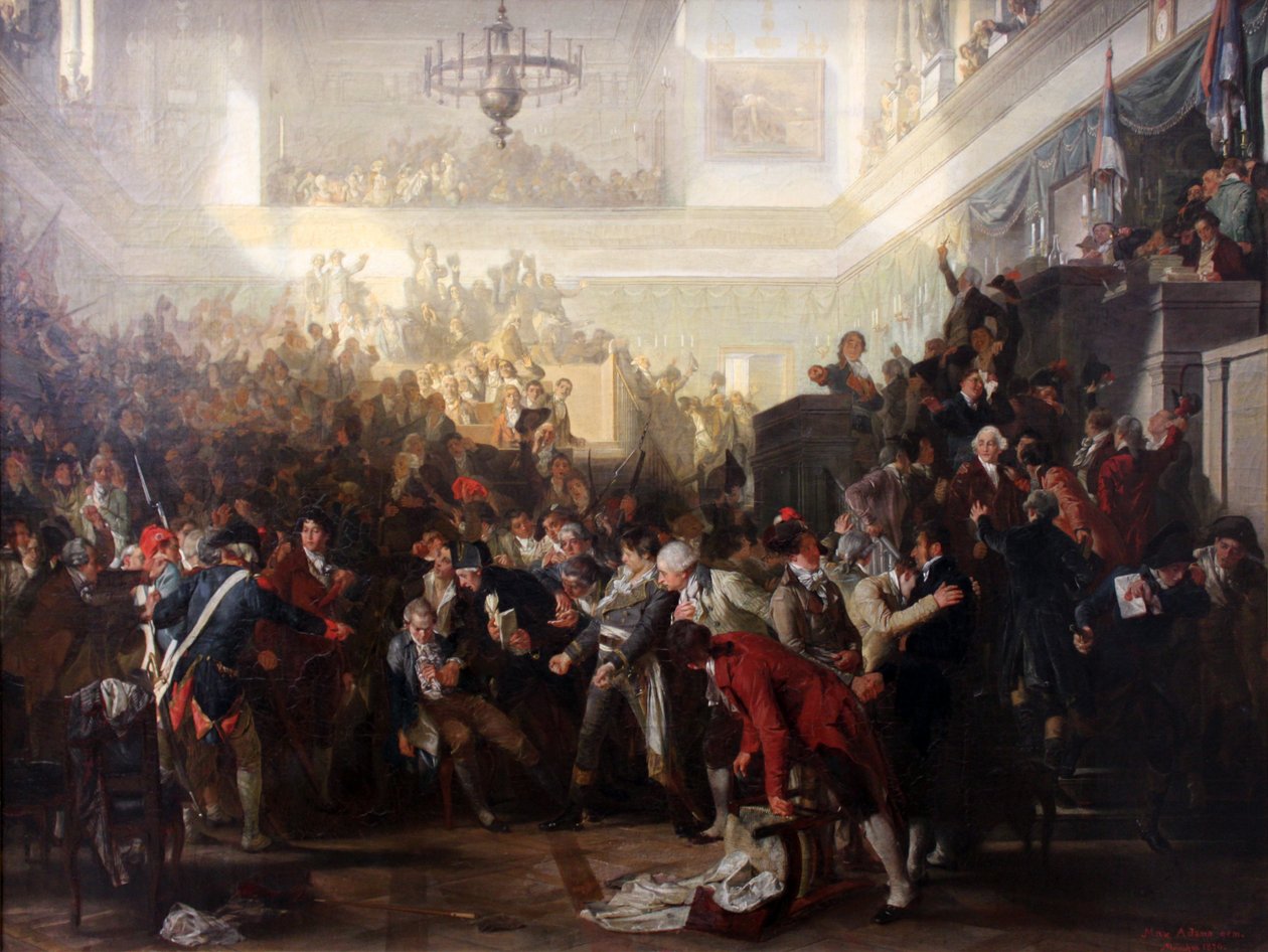 La caduta di Robespierre nel Convenzione Nazionale il 27 luglio 1794 da Max Adamo