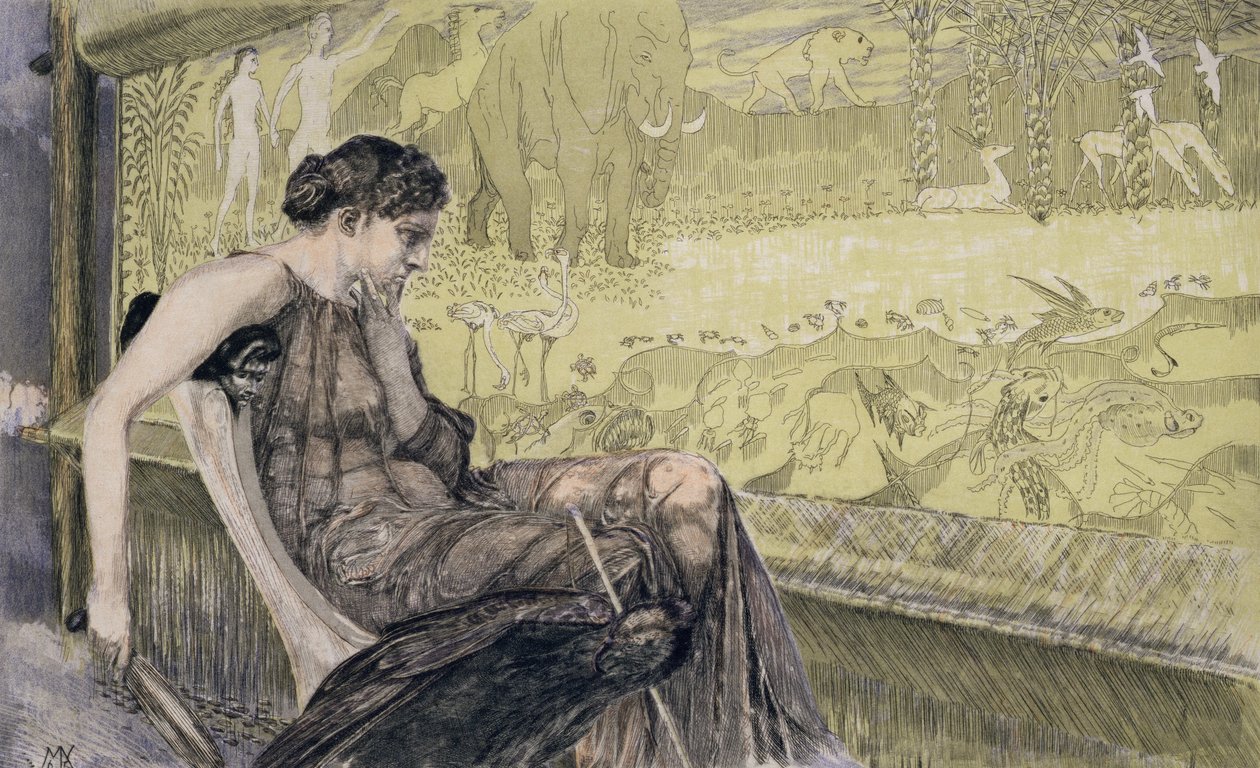 Penelope che tesse un sudario per Laerte suo suocero mentre attende il ritorno del marito Ulisse, 1895 da Max Klinger
