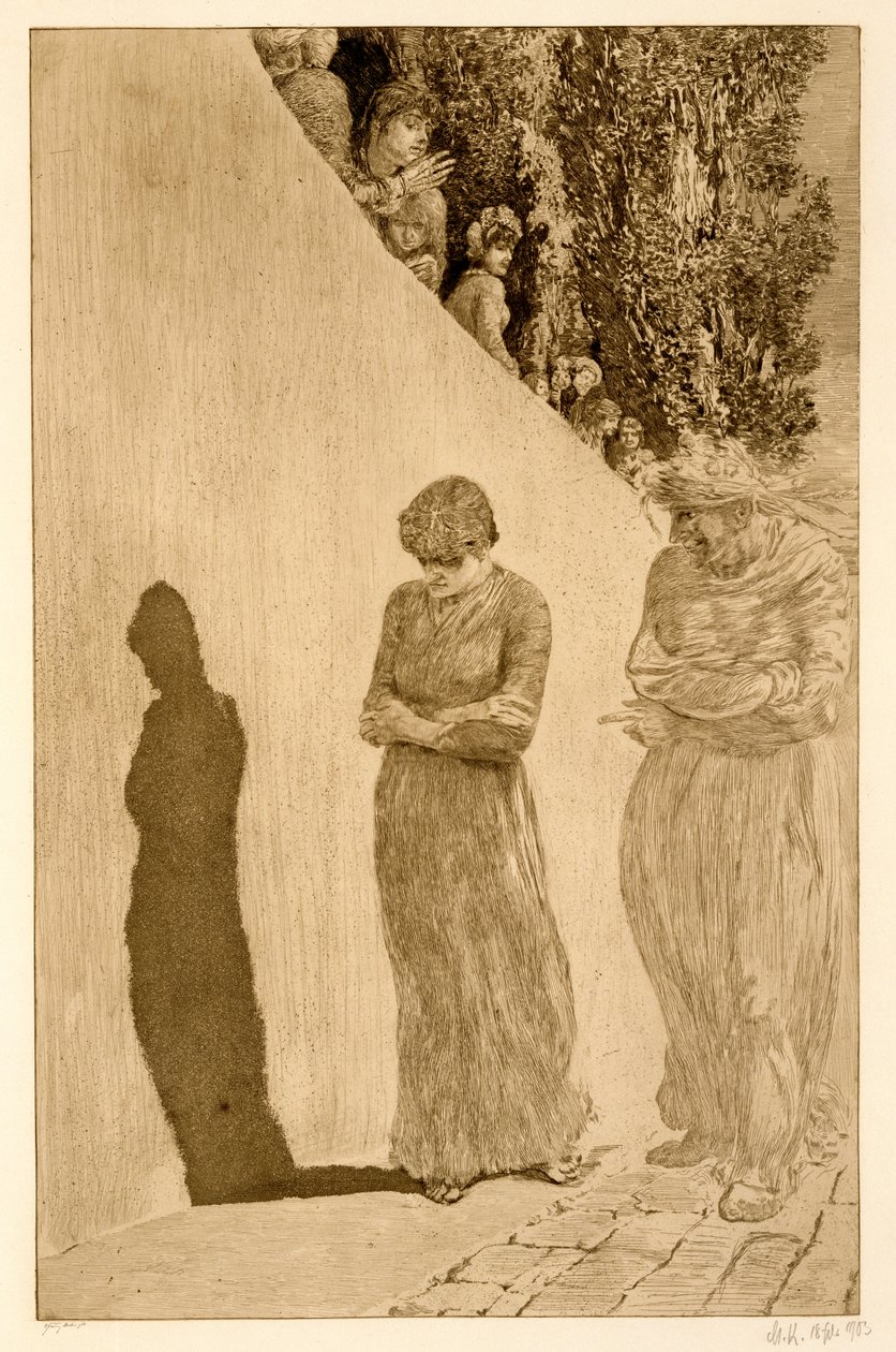 Schande, da Eine Liebe Opus X, 1880-87, pubblicato 1903 da Max Klinger