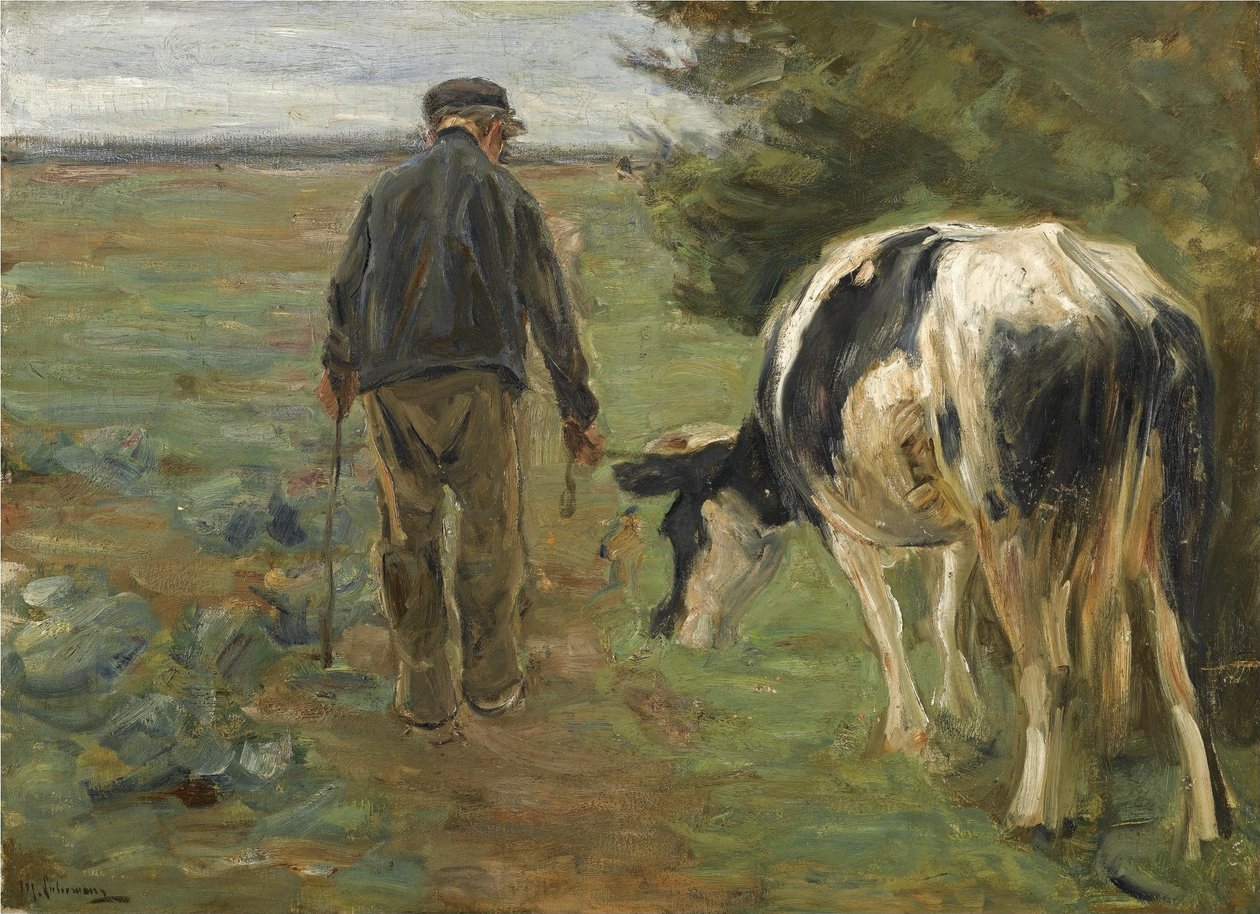 Contadino con mucca da Max Liebermann