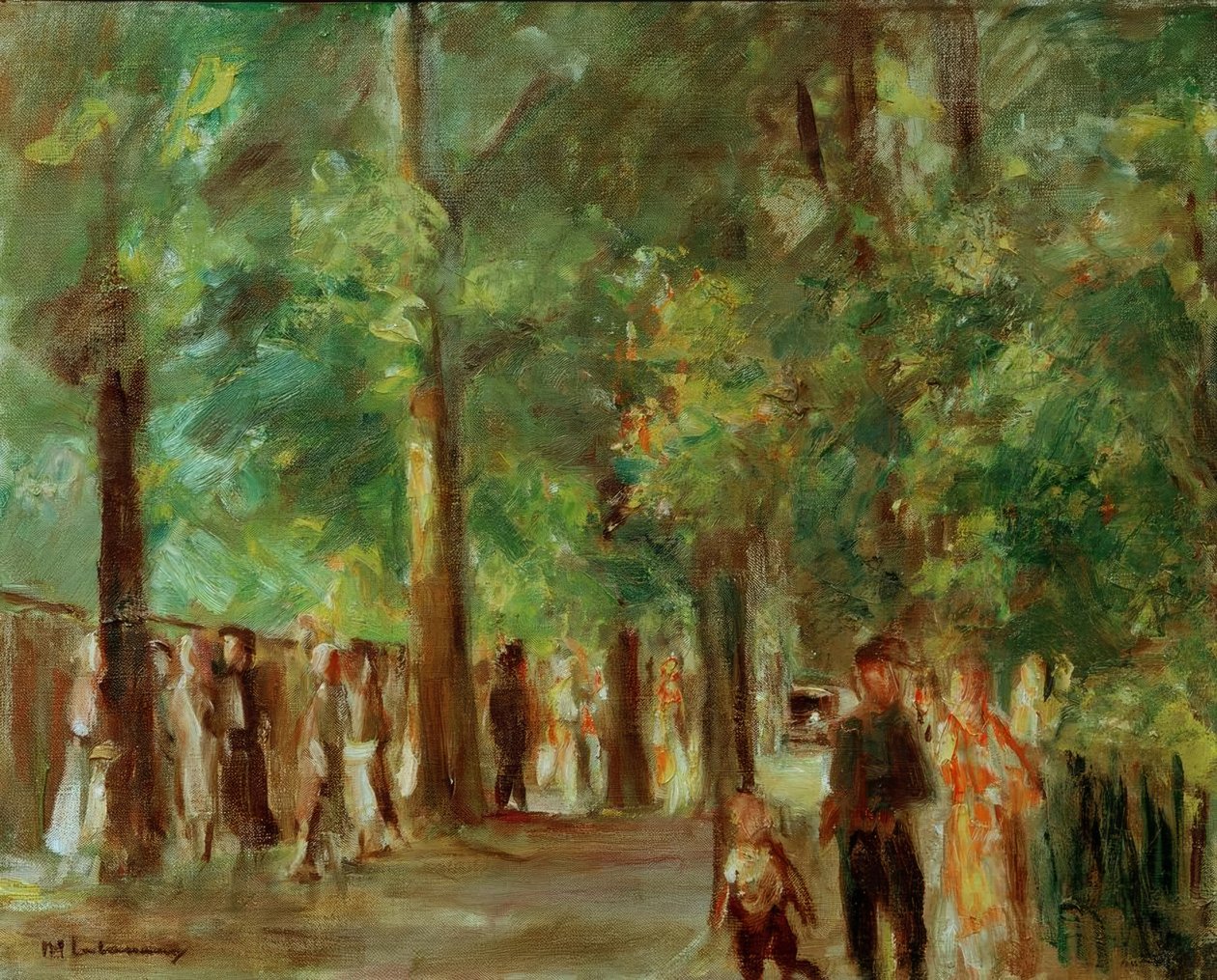 Grande strada del lago a Wannsee con passeggiatori da Max Liebermann
