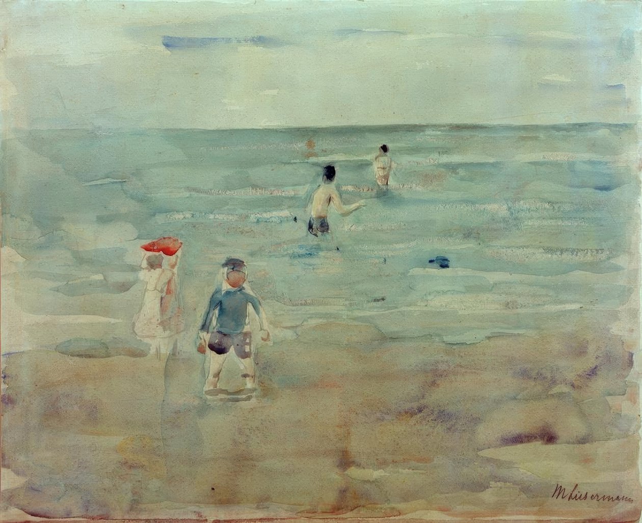 Ragazzi che fanno il bagno in mare da Max Liebermann